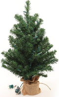 2 ft Pre-Lit Northern Spruce Christmas Tree with Burlap Base Tabletop Décor