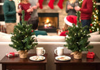 2 ft Pre-Lit Northern Spruce Christmas Tree with Burlap Base Tabletop Décor