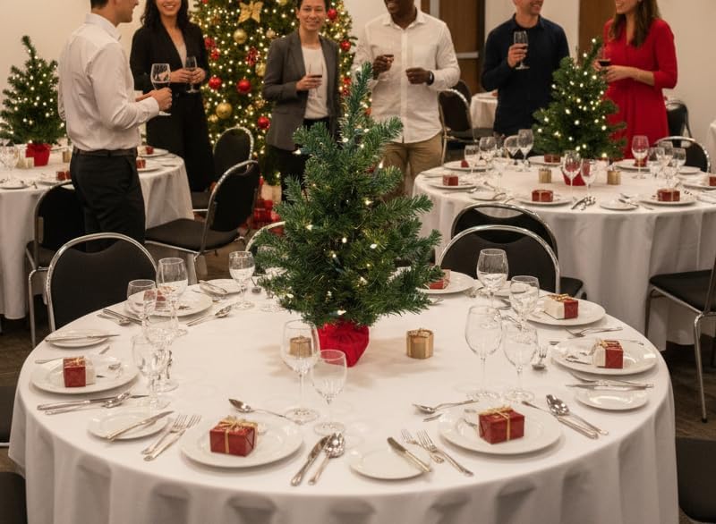 2 ft Pre-Lit Northern Spruce Christmas Tree with Red Cloth Base Tabletop Décor