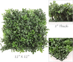 Lupita's Flower Shop Artificial Boxwood Square Panels - 12 Pack, 12" x 12" Greenery Wall Tiles