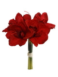 Artificial Amaryllis Bouquet red blooms