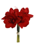 Artificial Amaryllis Bouquet red blooms