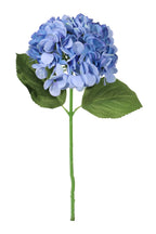 18 Inch Median Blue Artificial Hydrangea Stem Realistic Silk Flower