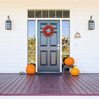 20 Inch Orange Faux Fall Berry Wreath with Hawthorn and Rosehip Autumn Décor