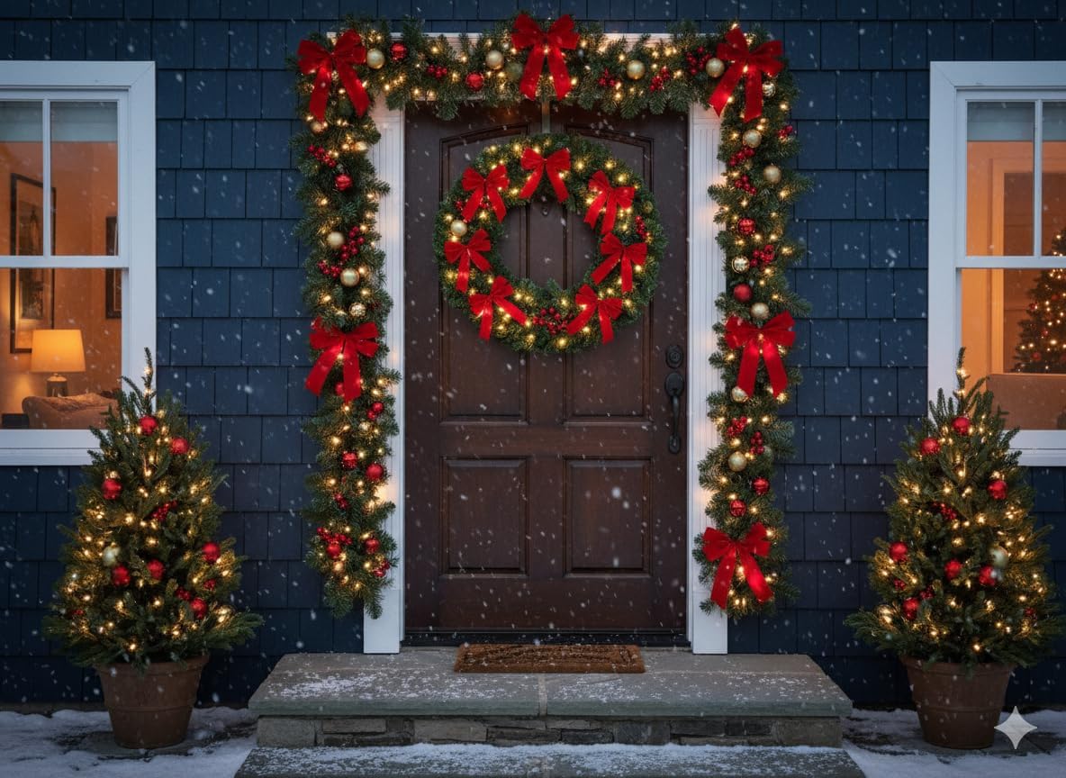 30 inch spruce Christmas wreath close-up