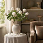30 Inch White Silk Rose Bud Elegant Faux Flower Wedding Home Décor