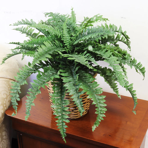 Artificial Boston Fern Hanging Plant 34 Inch PE Fronds