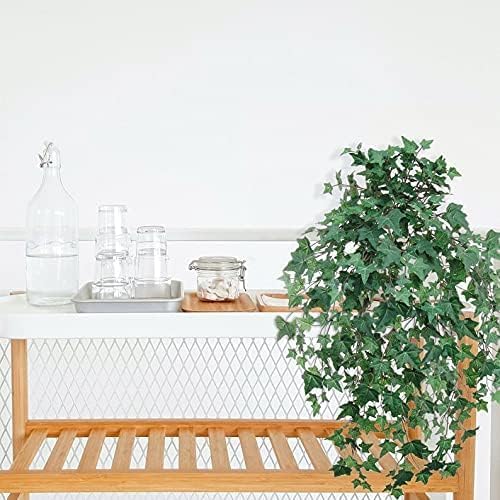 Artificial ivy plant hanging detail view