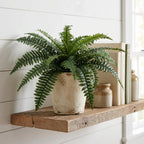 Faux Boston Fern Plant 28 Inch with 25 Silk Fronds Indoor Greenery