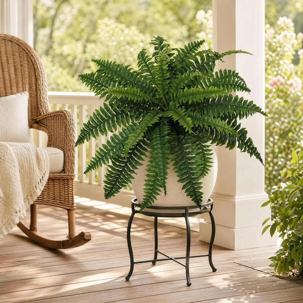 Faux Boston Fern Plant 28 Inch side angle view