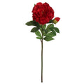 Red Fake Peony Stems Bundle of 2 30 Inch  Silk Peonies